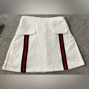 Pat pat Mini white with red stripes On Both Sides skirt for girl